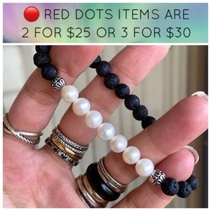 🔴 Genuine fresh water pearls & lava rock